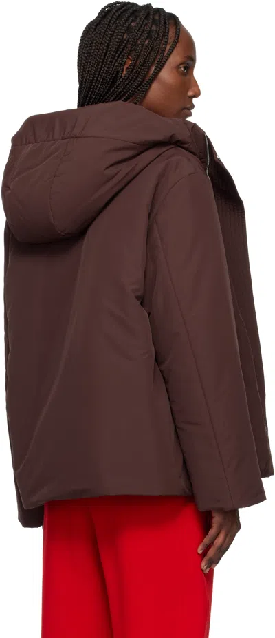 Jil Sander Burgundy Taffeta Down Jacket In Burgundy