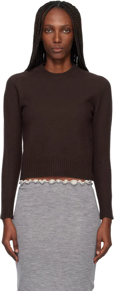 Jil Sander Brown Lightweight Wool Crew-neck Sweater In Multi