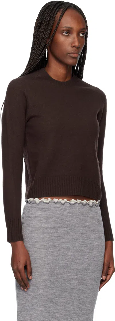 Jil Sander Brown Lightweight Wool Crew-neck Sweater In Multi