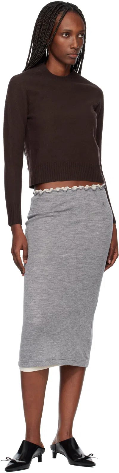 Jil Sander Brown Lightweight Wool Crew-neck Sweater In Multi