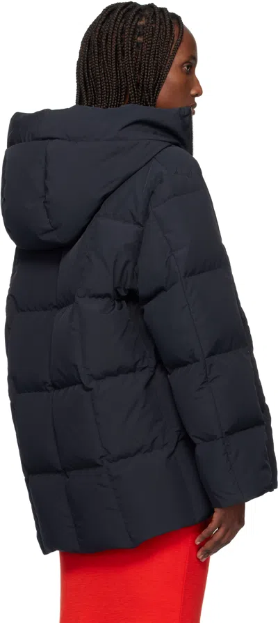 Jil Sander Black Quilted Down Jacket In Blue