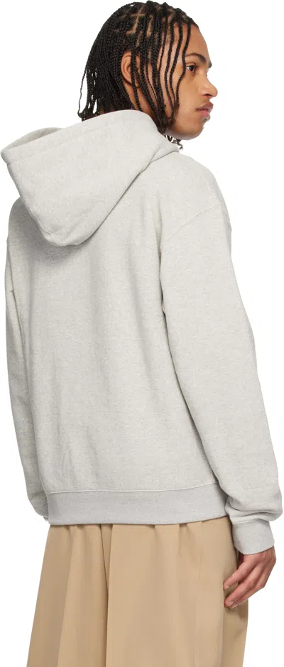 Jil Sander Gray Printed-logo Hoodie In Brown