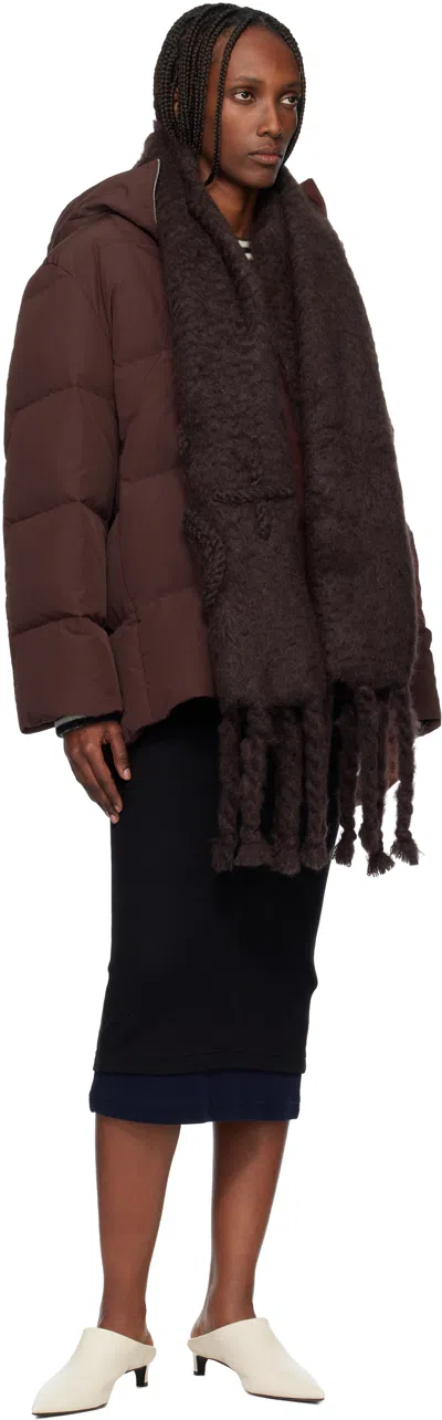 Jil Sander Brown Mohair Scarf