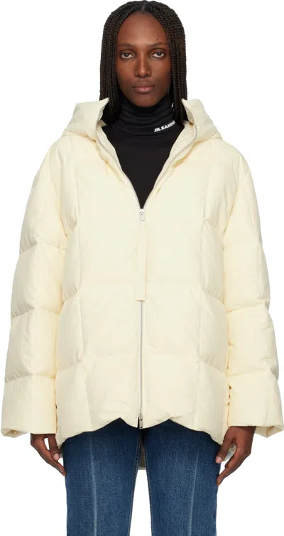 Jil Sander Off-white Quilted Down Jacket In Neutral