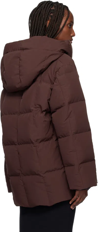 Jil Sander Burgundy Quilted Down Jacket In Brown