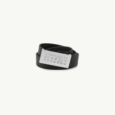 Mm6 Maison Margiela Numeric Leather Belt In Black