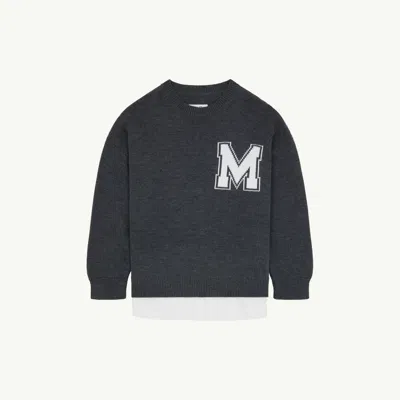 Mm6 Maison Margiela Knit Sweater Crew Neck Long Sleeves In Gray