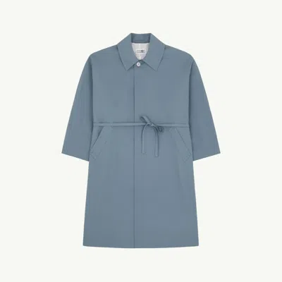 Mm6 Maison Margiela Water-repellent Cotton Gabardine Coat In Blue