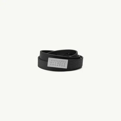 Mm6 Maison Margiela Numeric Leather Belt In Black