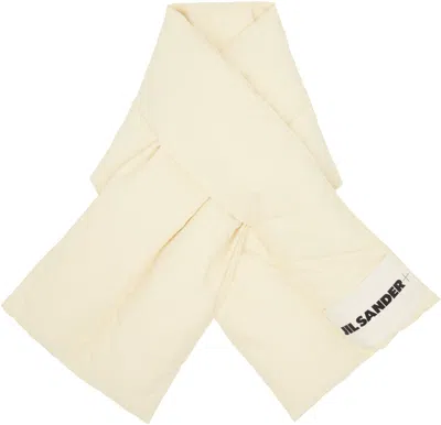 Jil Sander Off-white Down Scarf In Brown