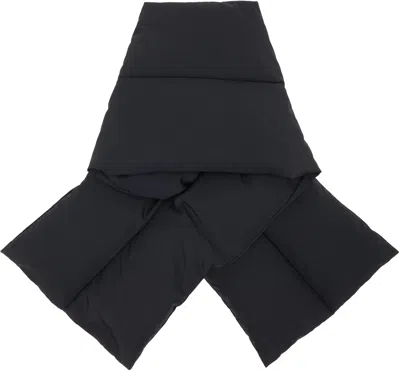 Jil Sander Distinctive Edging Polyester Scarf In Black
