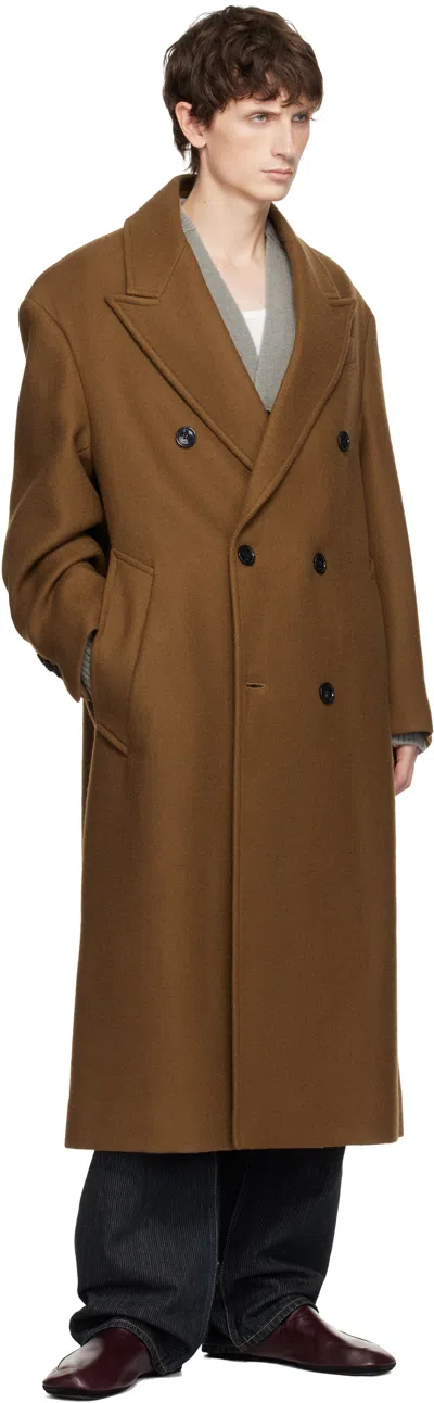 Ami Alexandre Mattiussi Ami Paris Double Breasted Coat In Animal Print