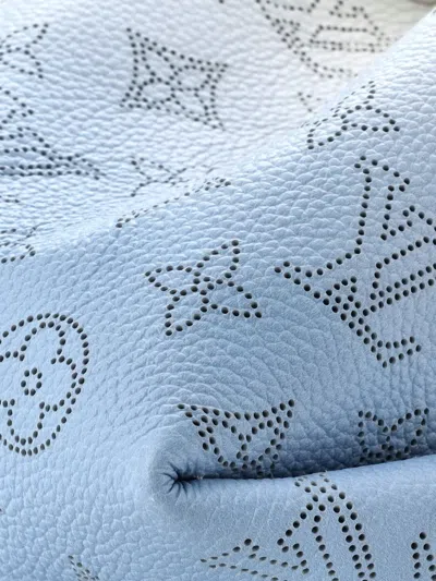 Pre-owned Louis Vuitton Bella Gradient Mahina Leather Bucket Bag In Blue