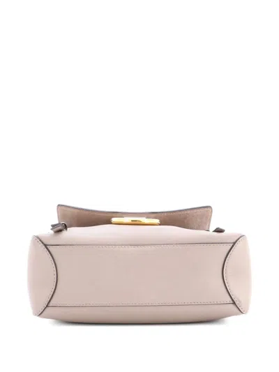 Pre-owned Chloé Faye Day Bag Leather Small Satchel In Neutral