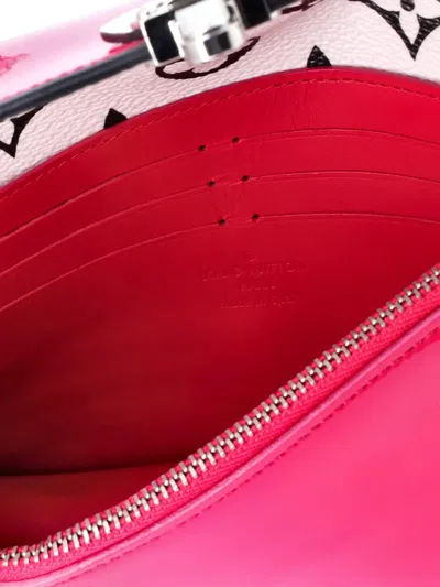 Pre-owned Louis Vuitton Cherrywood Chain Wallet Vernis With Monogram Canvas Crossbody Bag In Pink
