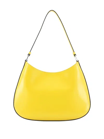 Pre-owned Prada Cleo Shoulder Bag Spazzolato Leather Large Hobo Bag In Yellow