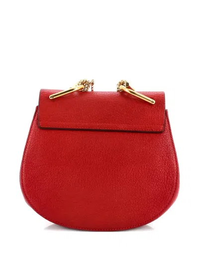 Pre-owned Chloé Drew Leather Mini Crossbody Bag In Red