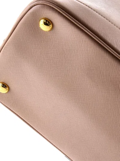 Pre-owned Prada Open Promenade Bag Saffiano Leather Large Tote Bag In Neutral