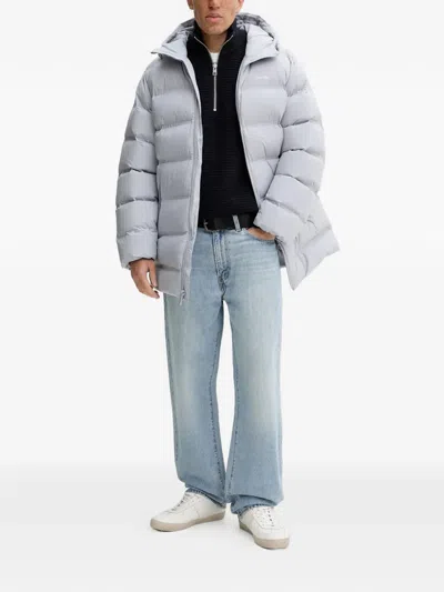 Marc O'polo Zip Textured Sweater In Blue