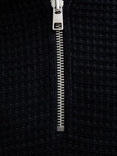 Marc O'polo Zip Textured Sweater In Blue