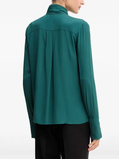 Patrizia Pepe Tie-detail Blouse In Green