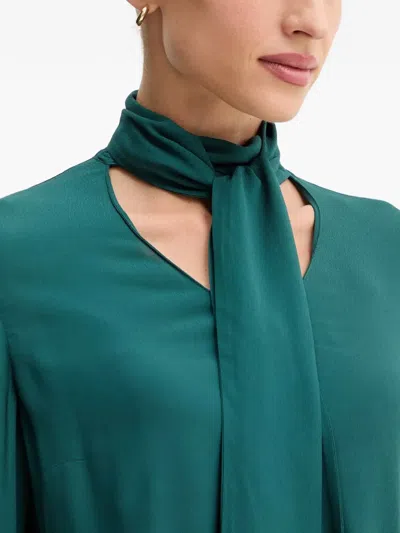 Patrizia Pepe Tie-detail Blouse In Green