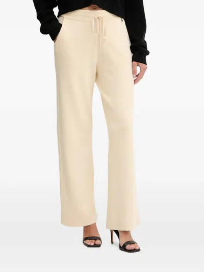 Patrizia Pepe Elasticated-waistband Logo Trousers In Neutral