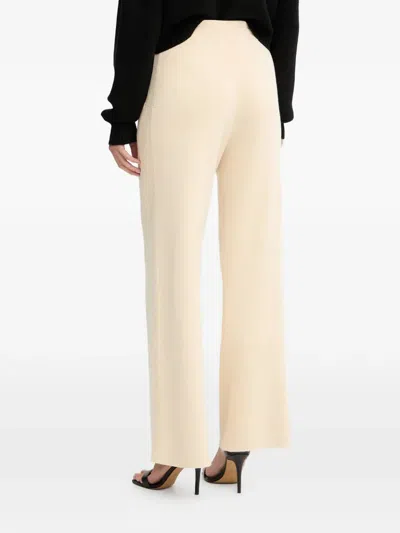 Patrizia Pepe Elasticated-waistband Logo Trousers In Neutral