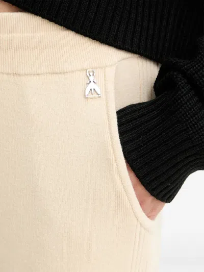 Patrizia Pepe Elasticated-waistband Logo Trousers In Neutral