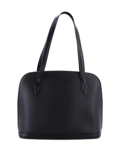 Pre-owned Louis Vuitton Lussac Handbag Epi Leather Shoulder Bag In Black