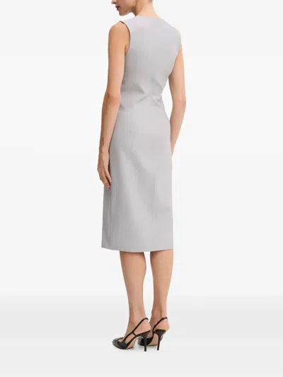Patrizia Pepe Zip-fastening Sleeveless Midi Dress In Gray