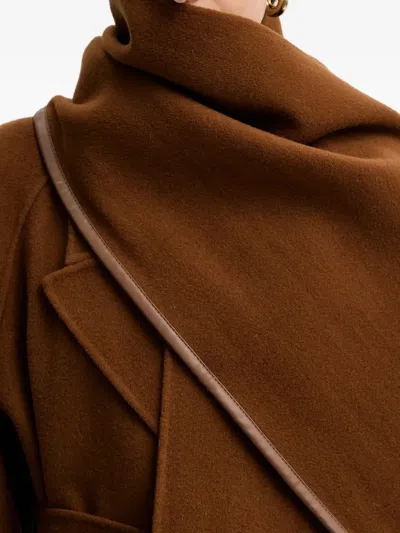 Liviana Conti Noah Belted Scarf-detail Coat In Brown