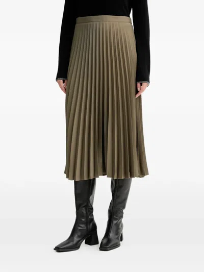 Marc O'polo Pleated Midi Skirt In Green