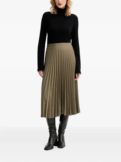 Marc O'polo Pleated Midi Skirt In Green