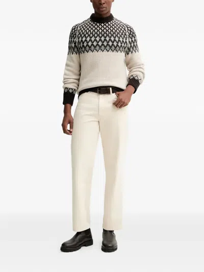 Marc O'polo Patterned Crew Neck Sweater In Neutral