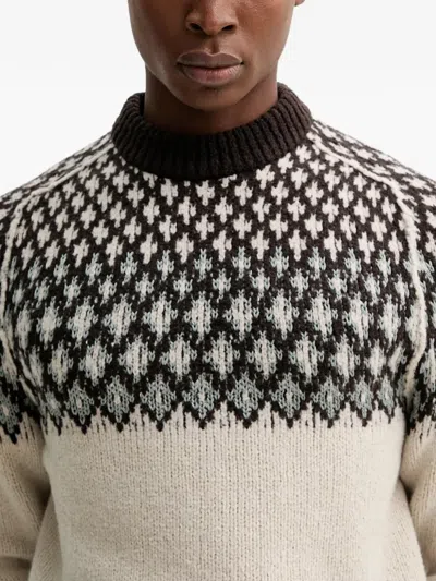Marc O'polo Patterned Crew Neck Sweater In Neutral