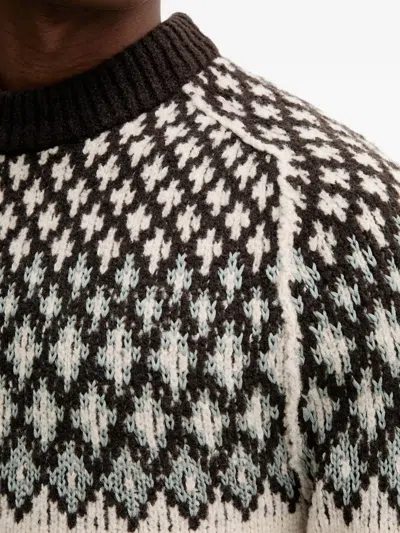 Marc O'polo Patterned Crew Neck Sweater In Neutral