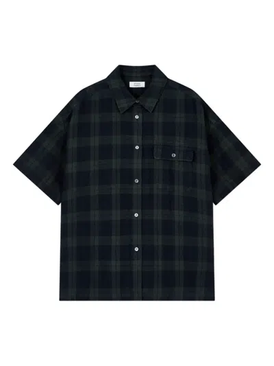 Studio Tomboy Checked Short-sleeve Shirt In Green