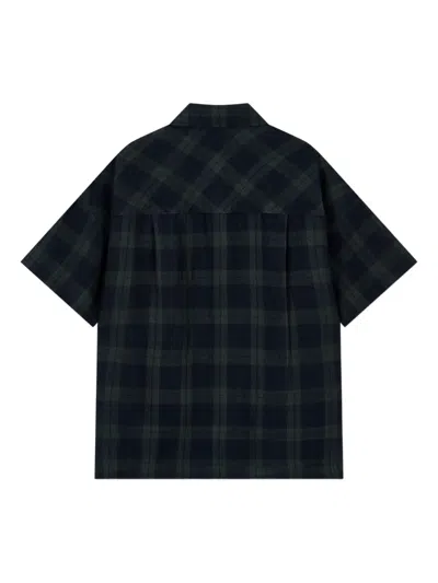 Studio Tomboy Checked Short-sleeve Shirt In Green