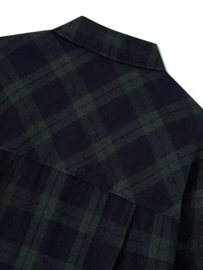 Studio Tomboy Checked Short-sleeve Shirt In Green