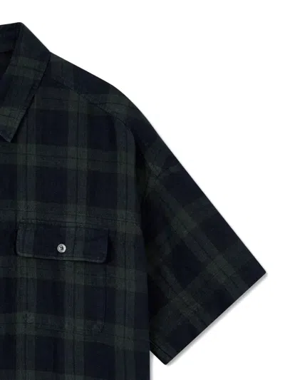 Studio Tomboy Checked Short-sleeve Shirt In Green
