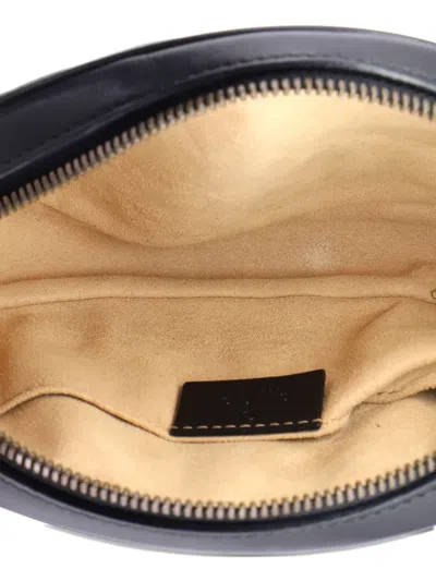 Pre-owned Gucci Gg Marmont Matelasse Leather Belt Bag In Black
