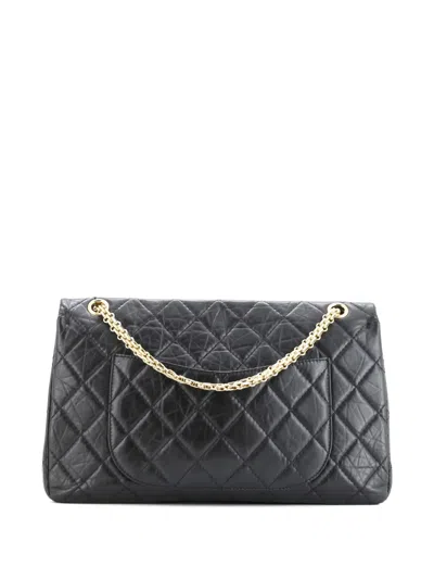 Pre-owned Chanel Reissue 2.55 Flap Bag Quilted Aged Calfskin 227 Shoulder Bag In Black