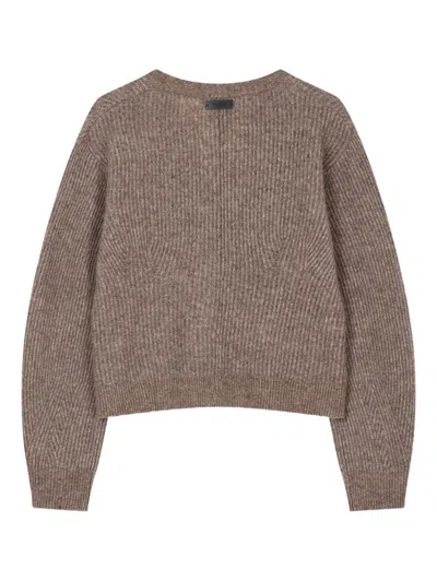 Studio Tomboy Toggle V-neck Cardigan In Brown