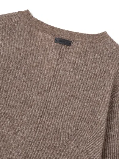 Studio Tomboy Toggle V-neck Cardigan In Brown