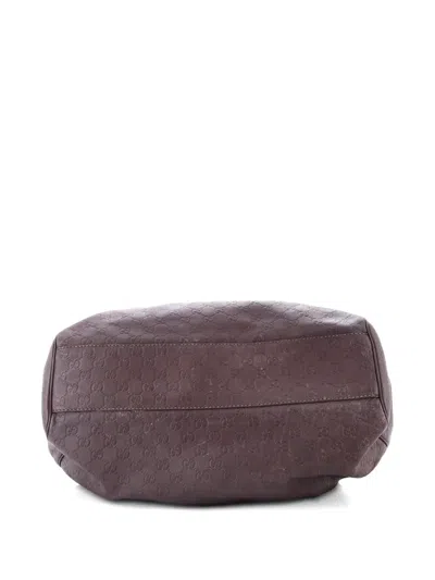 Pre-owned Gucci Sukey Ssima Leather Large Tote Bag In Purple