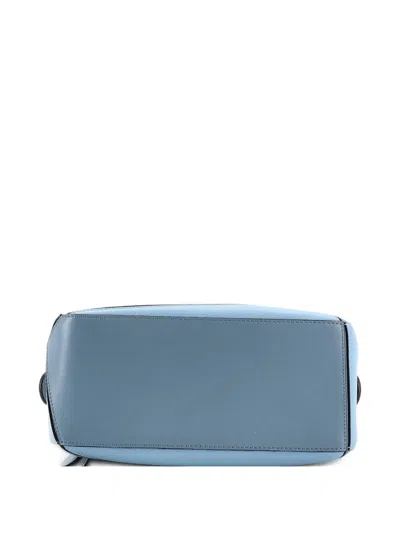 Pre-owned Loewe Puzzle Bag Leather Small Satchel In Blue