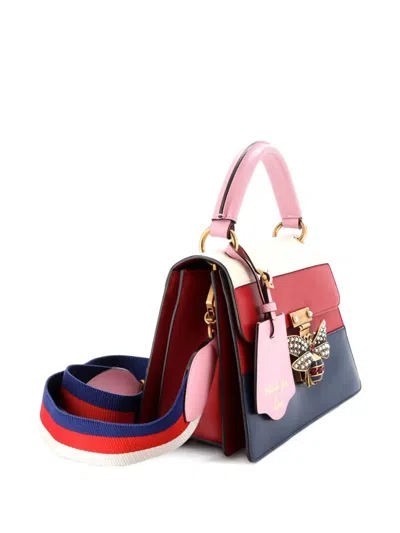 Pre-owned Gucci Queen Margaret Top Handle Bag Colorblock Leather Small Satchel In Multi