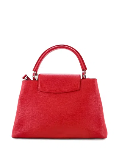 Pre-owned Louis Vuitton Capucines Bag Leather Pm Satchel In Red