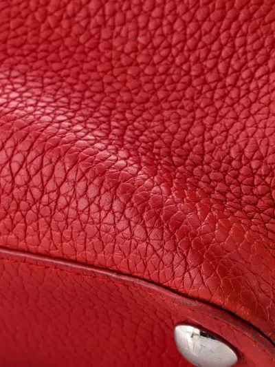 Pre-owned Louis Vuitton Capucines Bag Leather Pm Satchel In Red